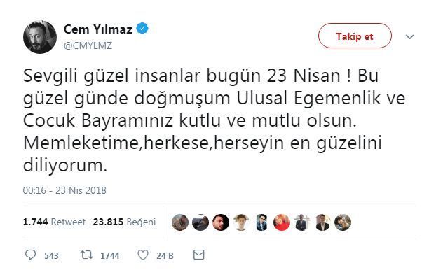 23 Nisan coşkusunu ünlü isimler sosyal medyada bakın nasıl paylaştı? 18