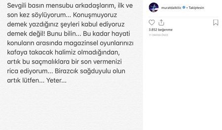 Murat Dalkılıç'tan saçmalıklara son verin mesajı! 7