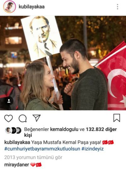 Miray Daner ve Kubilay Aka, Cumhuriyet Bayramı kutlamasında verdikleri pozla, instagram'ı salladı! 7