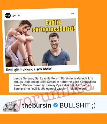 Kerem Bürsin, aşkı Serenay Sarıkaya ile kriz yaşadıkları iddiası için tek bir kelime kullandı! 7