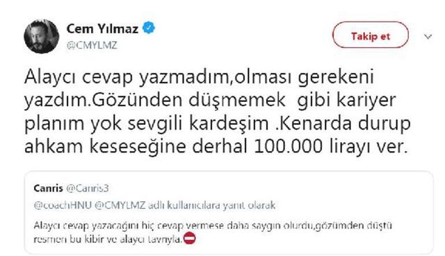 Cem Yılmaz, takipçisine öyle bir yanıt verdi ki... 11