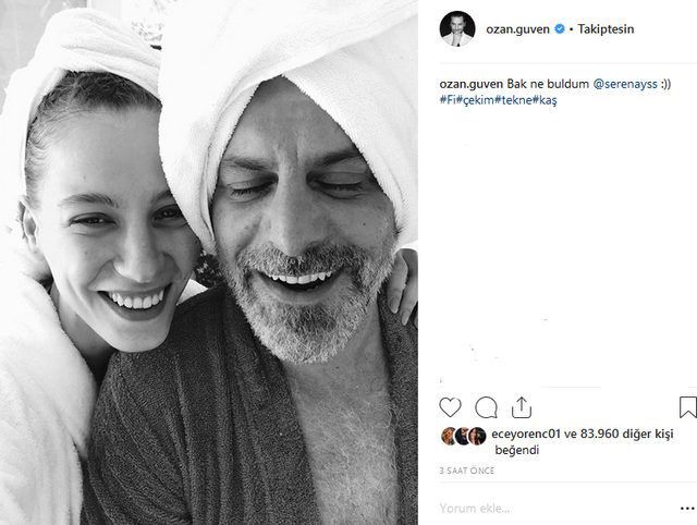 Ozan Güven ve Serenay Sarıkaya'nın bornozlu pozu olay oldu! 7