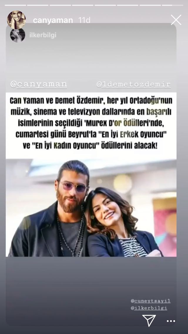 Can Yaman ve Demet Özdemir, Beyrut'a ödül almaya gidiyor... 9