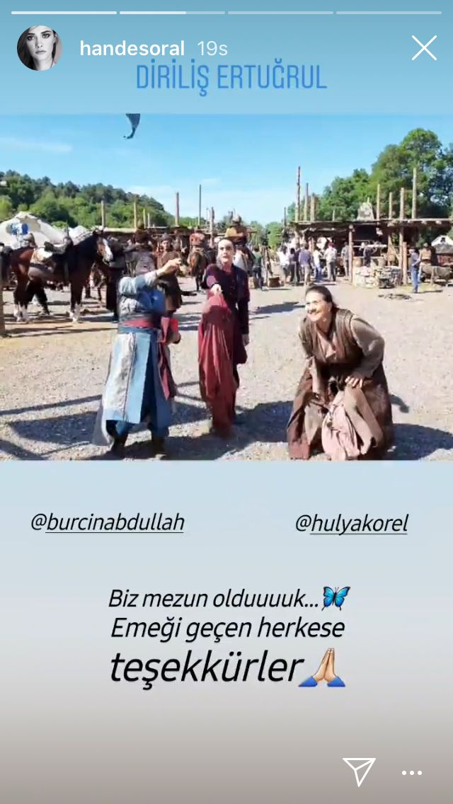 Hande Soral'ın Diriliş Ertuğrul dizisine vedası, mezuniyet töreni gibi oldu! 7