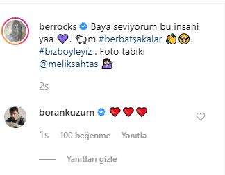 Berrak Tüzünataç paylaşım yaptı, Boran Kuzum kalp emojileri ile yanıt verdi! 9