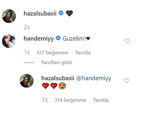 Hande Erçel, Halka dizisindeki rol arkadaşı Hazal Subaşı'na kalp bıraktı! 9