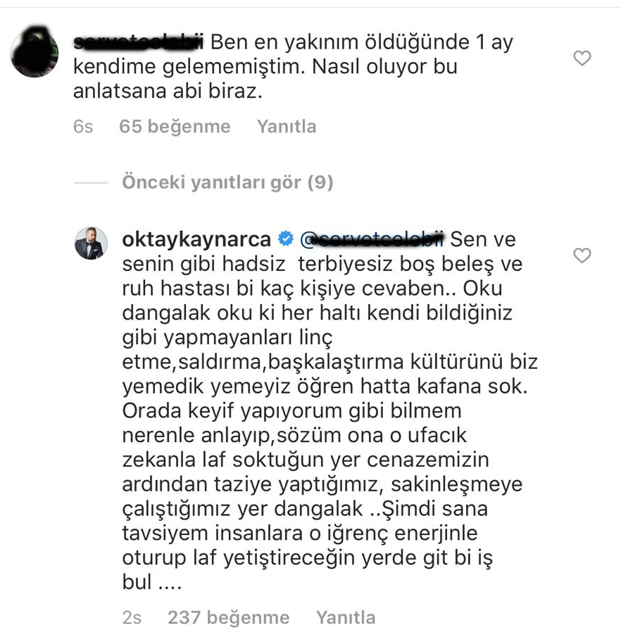 Oktay Kaynarca takipçisi laf atınca çok ağır sözlerle, fena bir ayar verdi 8