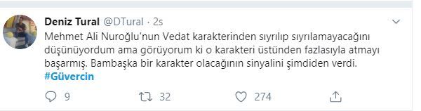 Güvercin dizisi iyi başladı; Mehmet Ali Nuroğlu Vedat'tan kurtuldu! Genco Özak öne çıktı! 20