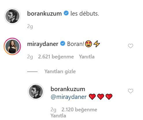Miray Daner ile Boran Kuzum'un sosyal medya hali; kalp kalbe karşıdır! 7