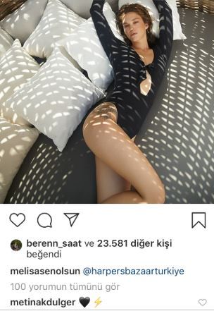 Melisa Şenolsun'un şuh pozuna Metin Akdülger ve Beren Saat'ten tam not! 7