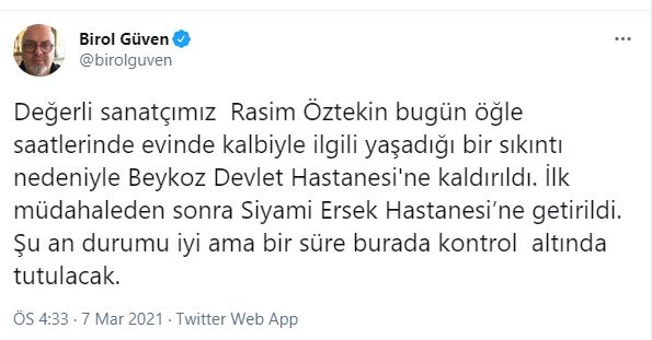 Seksenler dizisinin Fehmi'si Rasim Öztekin hastaneye kaldırıldı; işte sağlık durumu! 7