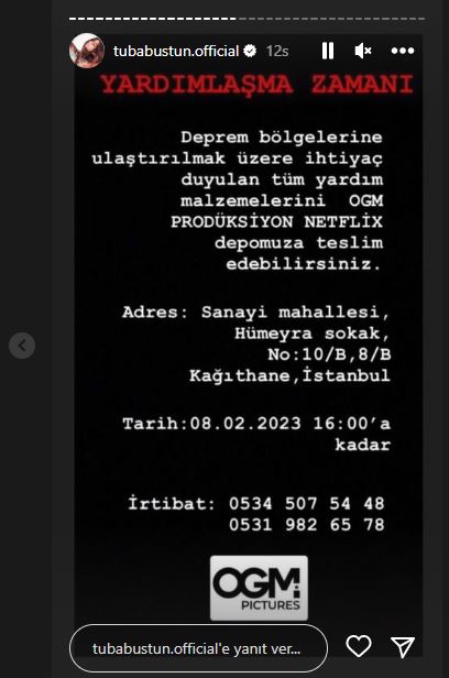 Tuba Büyüküstün, instagram hesabını depremden etkilenenlere açarak örnek oldu! 10