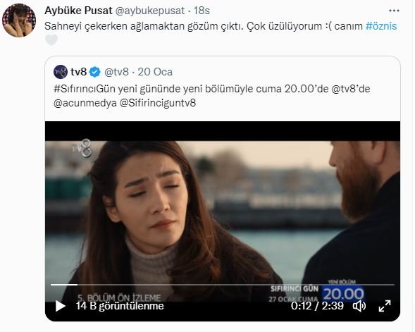 Sıfırıncı Gün setinde Aybüke Pusat o sahneyi çekerken gözyaşı akıttı! 7