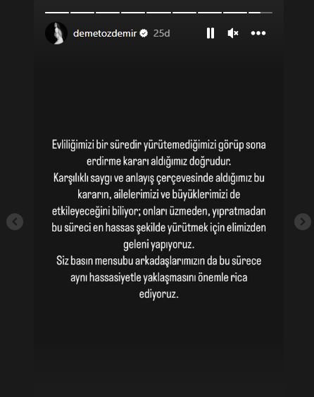 Boşanma iddiaları doğru çıktı, Demet Özdemir'in açıklaması hayranlarını şoke etti! 7 Boşanma iddiaları doğru çıktı, Demet Özdemir'in açıklaması hayranlarını şoke etti! 7