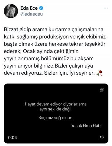 Günlerdir canla başla çalışıyorlardı! Yasak Elma ekibinin hüzünlendiren mesajını Eda Ece ve Şevval Sam paylaştı... 8