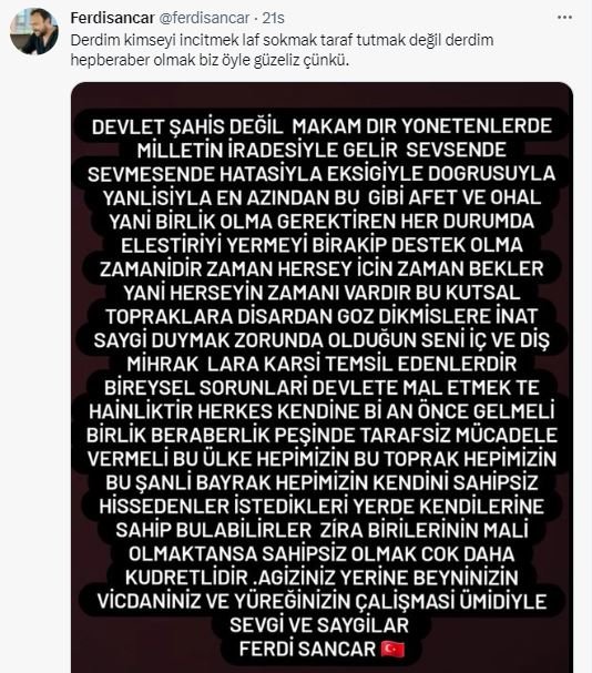 Gönül Dağı dizisinde Sefer karakterini canlandıran Ferdi Sancar herkesi kendine gelmeye çağırdı! 7 Gönül Dağı dizisinde Sefer karakterini canlandıran Ferdi Sancar herkesi kendine gelmeye çağırdı! 7