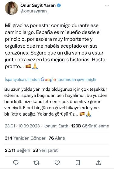 Onur Seyit Yaran'ın İspanyol hayranlarına mesajının derin bir anlamı var! 7 Onur Seyit Yaran'ın İspanyol hayranlarına mesajının derin bir anlamı var! 7