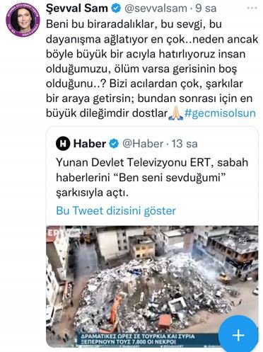 Şevval Sam, Yunanistan televizyonunda Türkiye'de yaşanan deprem için yapılan yayınla en çok duygulanan isim oldu! 7