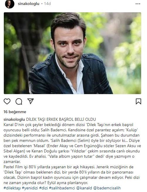 Son 2 yıla müthiş karakterler ile damga vuran Salih Bademci, yeni dizisiyle yine şaşırtacak! 7