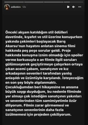 Aslı Bekiroğlu gaf yaptığı Barış Akarsu film projesinden çekilmesinin ardından role büyük talep geldi! 104 Aslı Bekiroğlu gaf yaptığı Barış Akarsu film projesinden çekilmesinin ardından role büyük talep geldi! 104