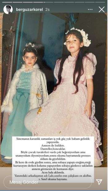 Bergüzar Korel, tbt'nin dibine vurdu! Bebeklik fotoları, hiç görmediğiniz ilkokul yılları... 12