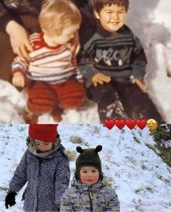 Burcu Biricik, yıllar önce abisiyle çekilen fotoyu, yeğenlerinin fotolarıyla yanyana koydu ve işte durum... 10