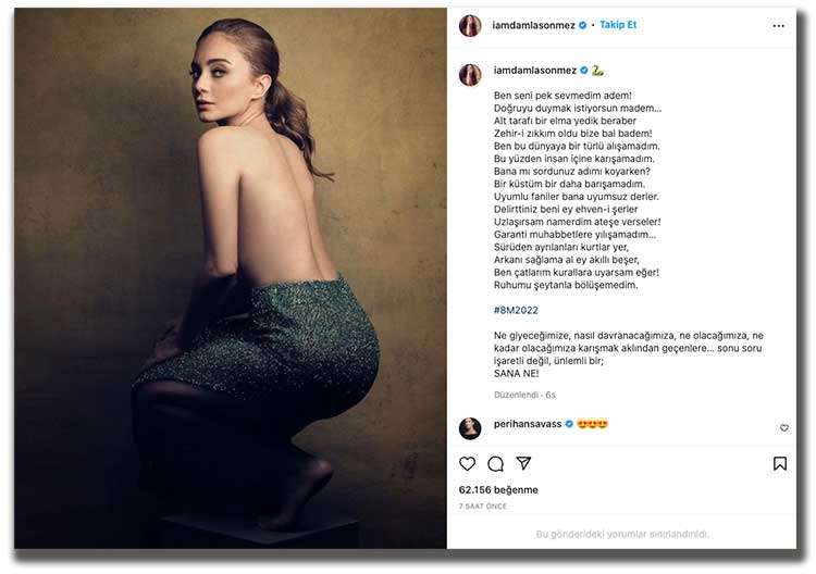 Aziz dizisinin Dilruba’sı Damla Sönmez, paylaştığı cesur pozla yine sosyal medyayı ateşe verdi! 7