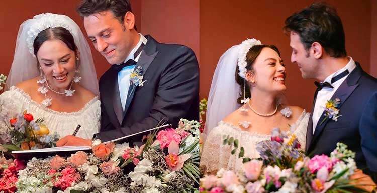 Sürpriz bir nikahla evlenen Demet Evgar, gelinliği ile göz kamaştırdı! 8
