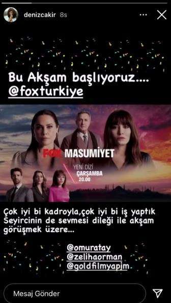Masumiyet'in yayınına saatler kala Deniz Çakır, heyecanını böyle paylaştı... 7 Masumiyet'in yayınına saatler kala Deniz Çakır, heyecanını böyle paylaştı... 7