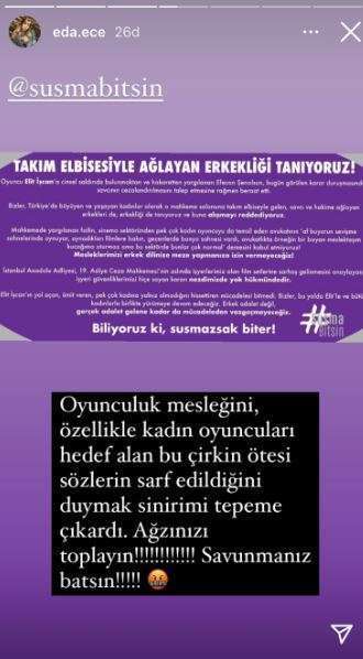 Oyuncular, Elit İşcan için ayağa kalktılar! Öykü Karayel ve Eda Ece'den dikkat çeken destek paylaşımı! 8