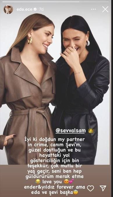Bakmayın Yasak Elma'daki düşmanlığa! Eda Ece'nin Şevval Sam'a duygu dolu mesajını gördünüz mü? 7
