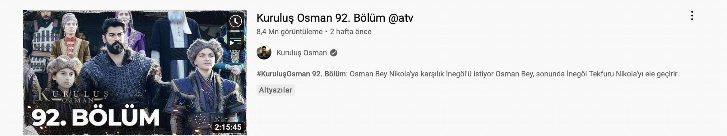 Kuruluş Osman’dan müthiş bir rekor! 89