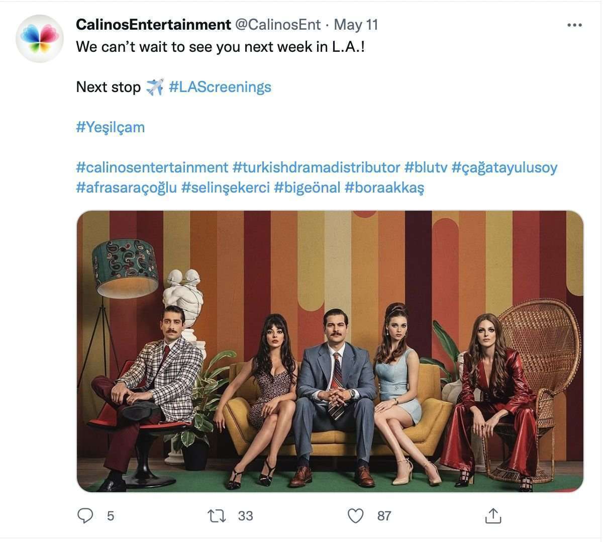 Çağatay Ulusoy ve Afra Saraçoğlu'nun çok konuşlan Yeşilçam dizisi ABD'de görücüye çıktı! 7