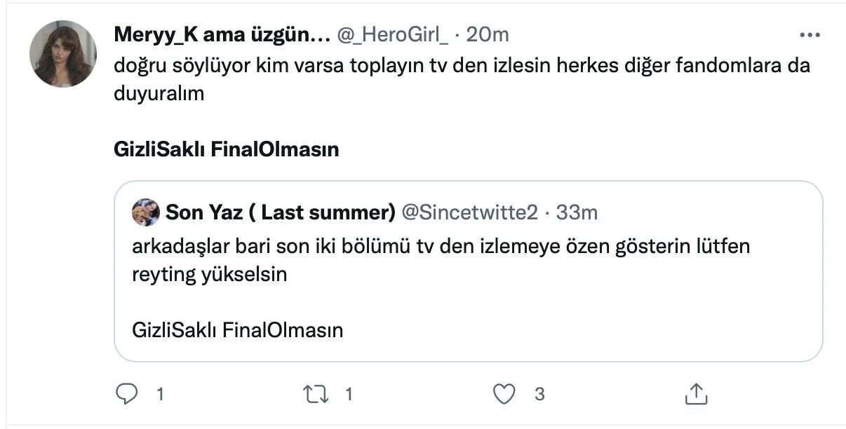 Gizli Saklı izleyicisi çok kararlı! En azından son iki bölümün reytingini yükseltmeye odaklandı! 1