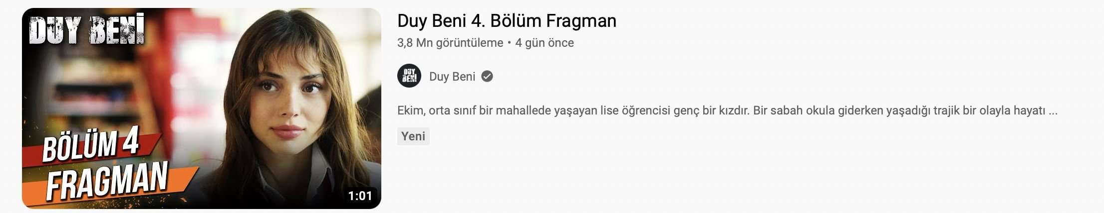 Reytinglerde yükselişe geçen Duy Beni dizisi, YouTube’da izlenme rekoru kırdı! 7 Reytinglerde yükselişe geçen Duy Beni dizisi, YouTube’da izlenme rekoru kırdı! 7