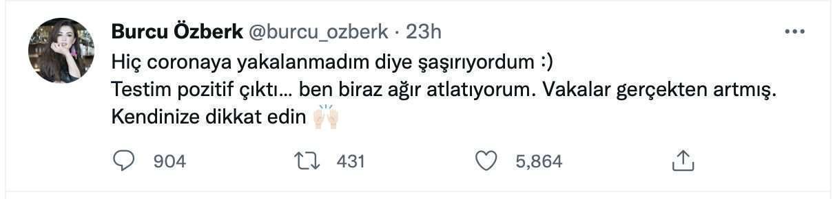 Burcu Özberk, hala Covid-19 olmadığı için şaşırıyordu! Ama nihayet o da oldu! 7 Burcu Özberk, hala Covid-19 olmadığı için şaşırıyordu! Ama nihayet o da oldu! 7