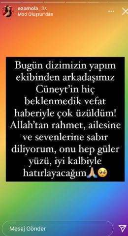 Masumlar Apartmanı setini sarsan vefat! Ezgi Mola duyurdu 7