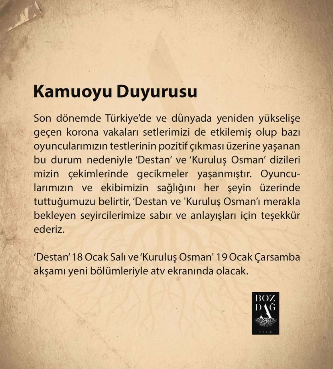 Destan ve Kuruluş Osman’ın yeni bölüm yayın tarihleri belli oldu! 7