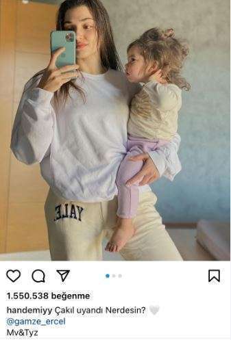 O nasıl bir şirinlik? Hande Erçel'in yeğeni ile fotoğrafına düşen düşene! Kerem Bürsin de gecikmedi! 9