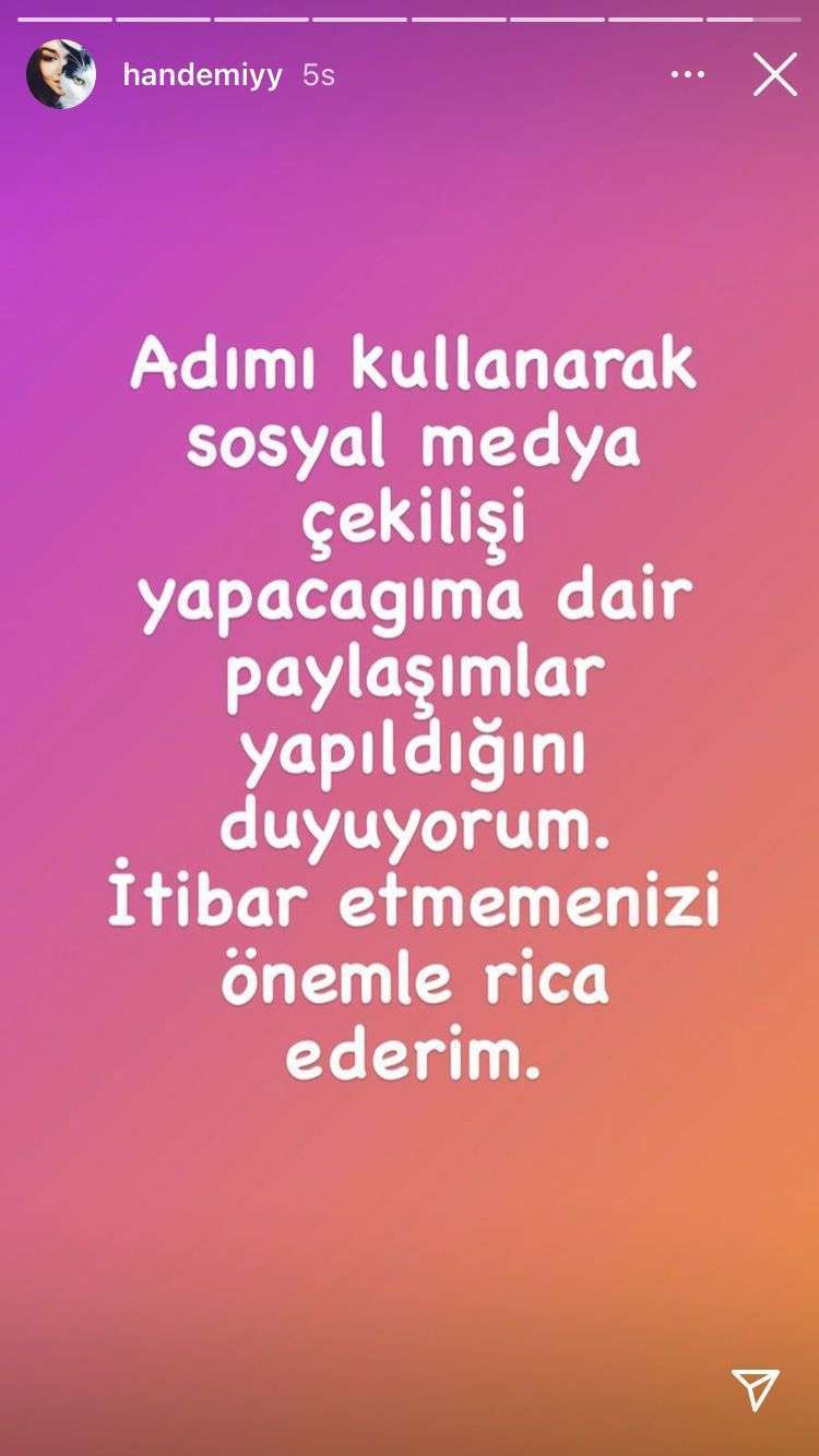 Hande Erçel, adını kullanarak çekiliş yapılan sahte hesaplar için uyardı! Şükran Ovalı, Masumlar Apartmanı oyuncularına seslendi! 8