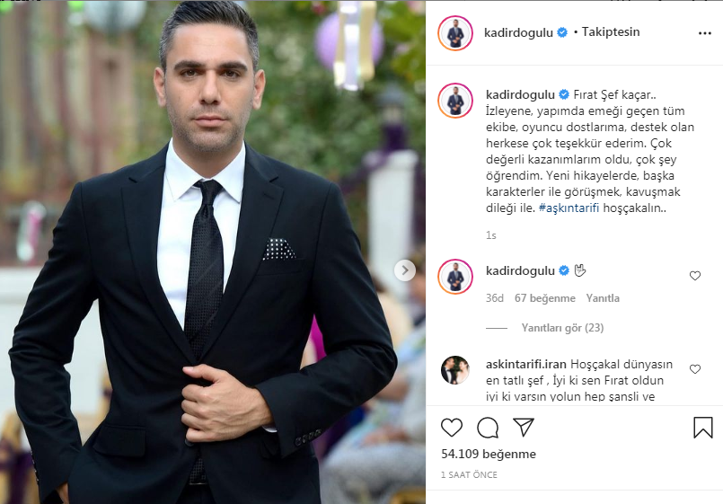 Kadir Doğulu’dan ‘Aşkın Tarifi’ne duygusal veda mesajı! 8 Kadir Doğulu’dan ‘Aşkın Tarifi’ne duygusal veda mesajı! 8