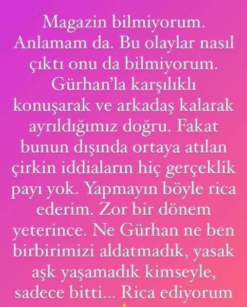 Merve Dizdar ile Gürhan Altundaşar ayrıldı, havada uçuşan iddialara jet yanıt geldi 7 Merve Dizdar ile Gürhan Altundaşar ayrıldı, havada uçuşan iddialara jet yanıt geldi 7
