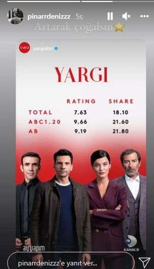 Yargı'nın reytingleri düştü Pınar Deniz ne mesaj verdi? 8