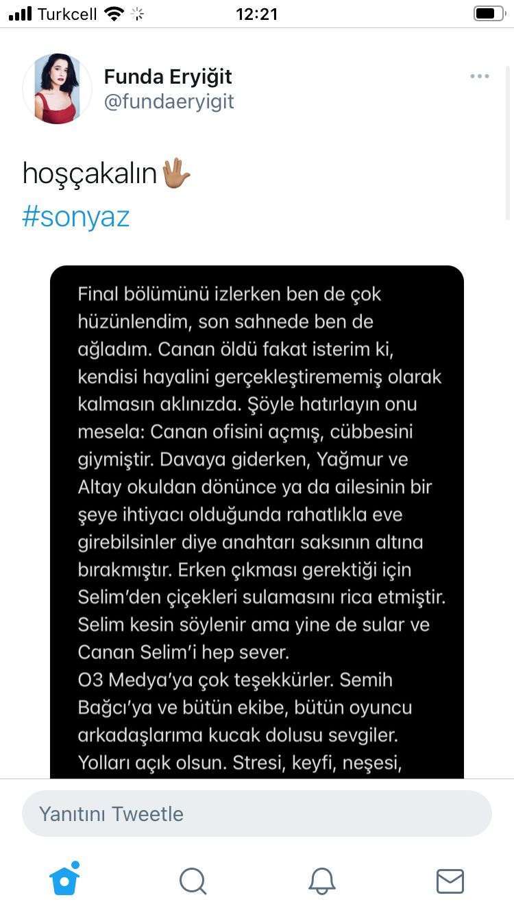 Son Yaz dizisinde Funda Eryiğit'in ayrılık durumu veda mesajı ile kesinleşti! 7