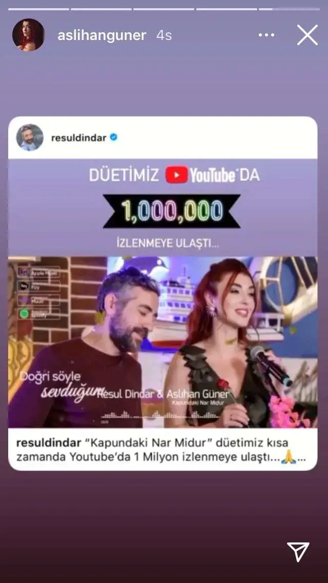 Kuzey Yıldızı'ndaki şarkı resmen patladı! Aslıhan Güner ve Resul Dindar'ın düeti Youtube'da rekora koşuyor! 7
