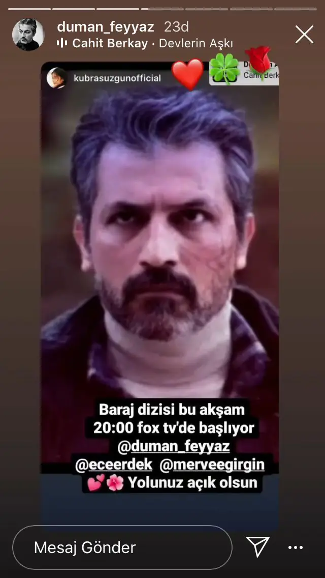 Baraj dizisinin Nazım'ı Feyyaz Duman'a, Kadın dizisindeki bir isimden daha tebrik geldi 8