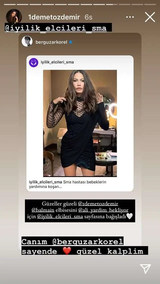 Bergüzar Korel'den sonra Demet Özdemir de çok beğenilen o elbisesini bağışlıyor 11