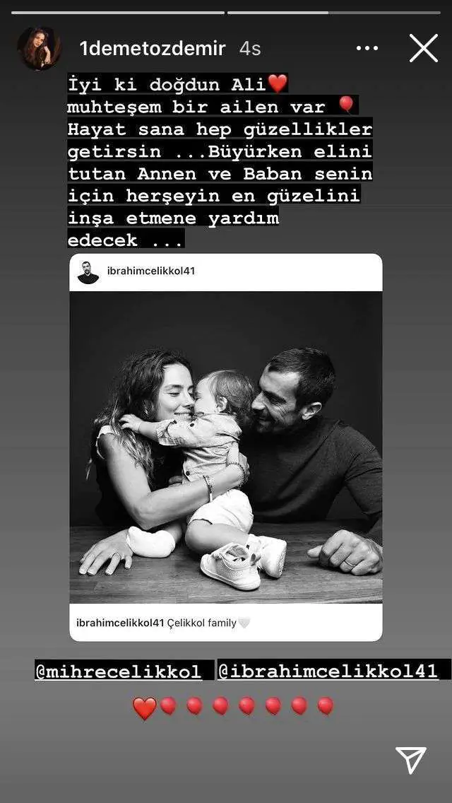 Demet Özdemir'in partneri İbrahim Çelikkol'un oğluna sürpriz mesajı 7
