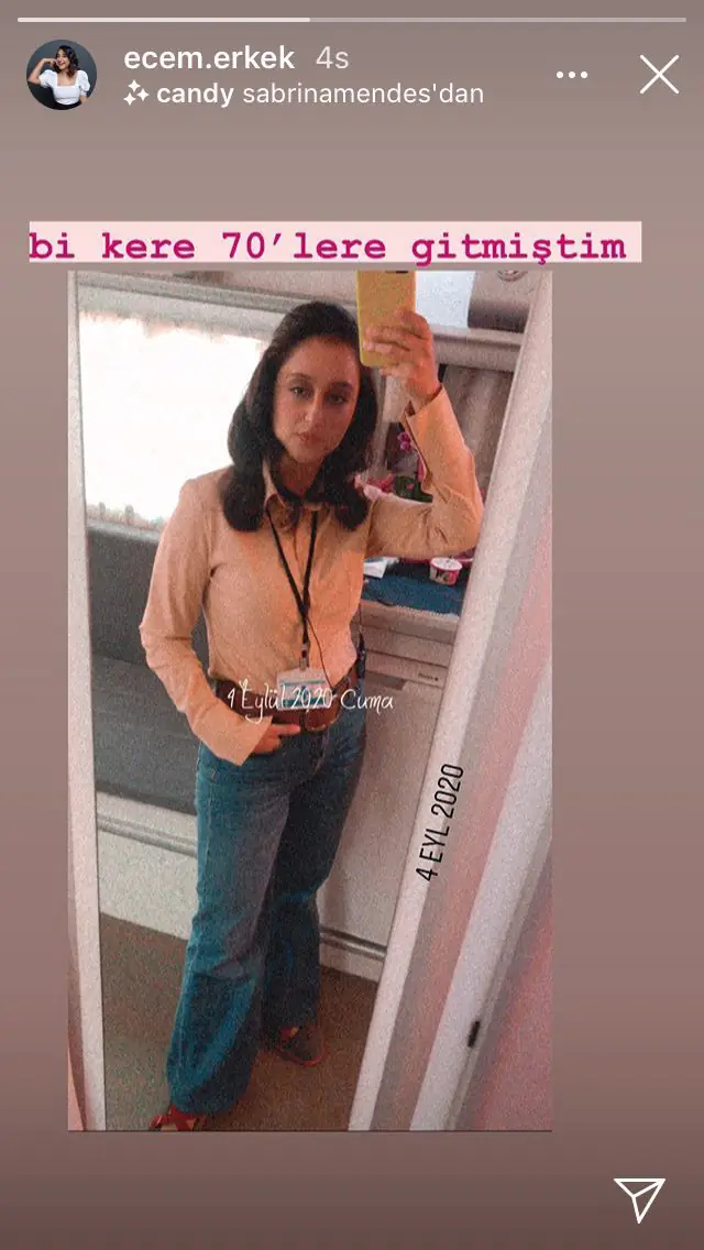 Güldür Güldür'ün Naime'si Ecem Erkek, 70'lerin tarzıyla görenleri şaşkına çevirdi! 7