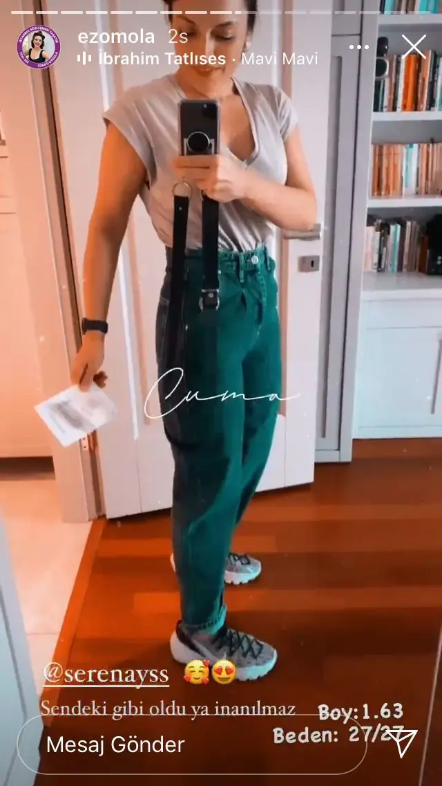 Reklam başka gerçek başka! Ezgi Mola, Serenay Sarıkaya'nın yüzü olduğu markanın pantolonunu giydi ve bakın ne oldu? 16
